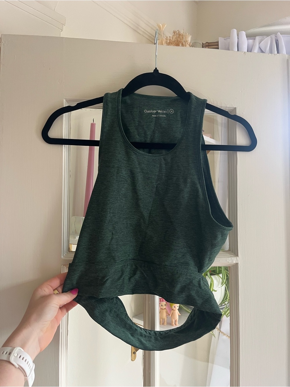 Outdoor Voices Dark Green Cropped Racerback Tank